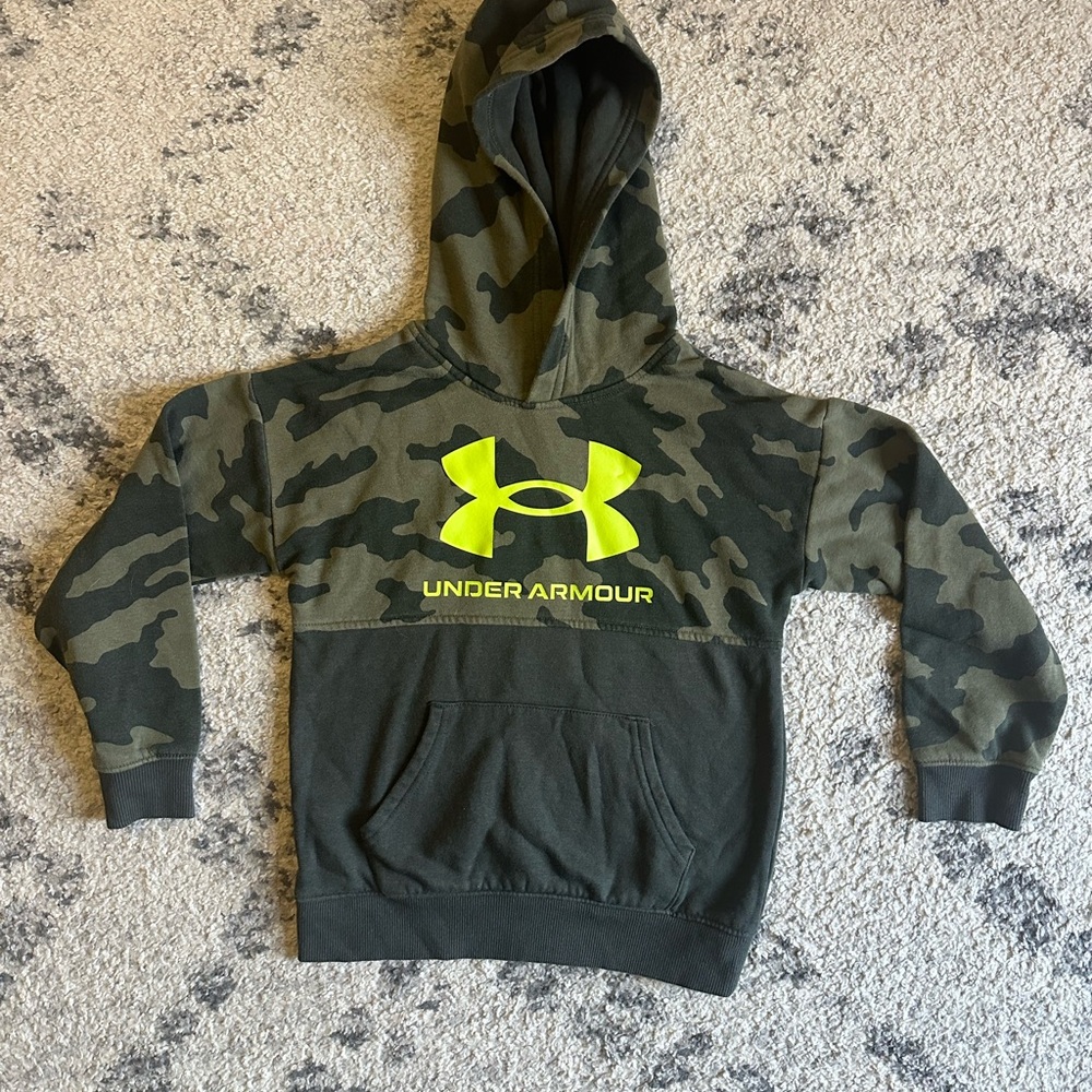 Under Armour Kids Camouflage Hoodie - Black and Green